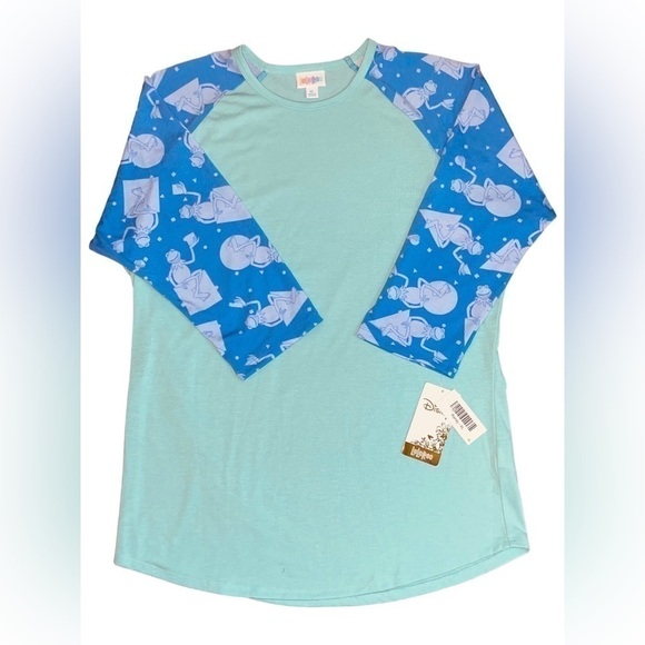 LuLaRoe XL Disney Randy Unisex Tee • Kermit the Frog • Raglan 3/4 Sleeves NWT - Picture 10 of 15